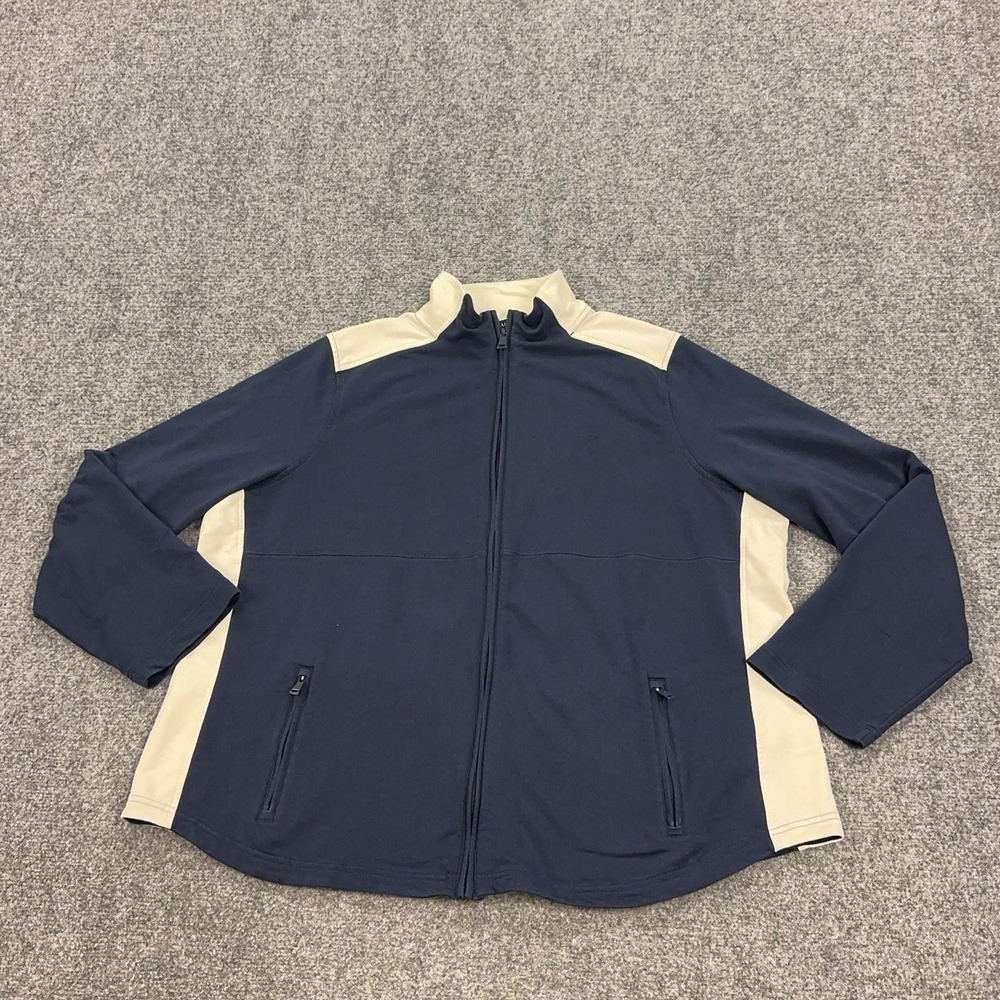 Lauren Ralph Lauren Jacket Womens 3X Blue Colorblock Full Zip Track Athletic